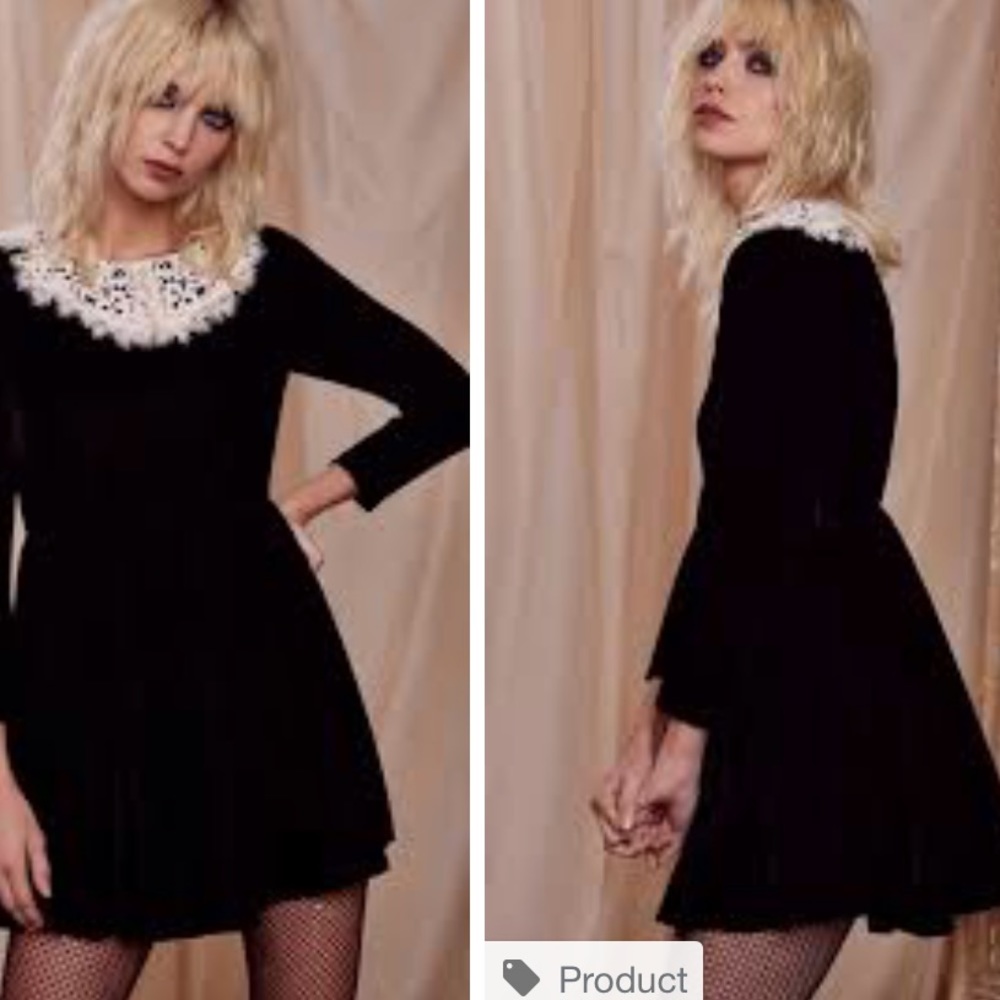 Cortney Love for Nastygal Black Velvet  Dress